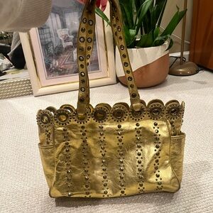 Isabella Fiore Gold Studded Tote Bag